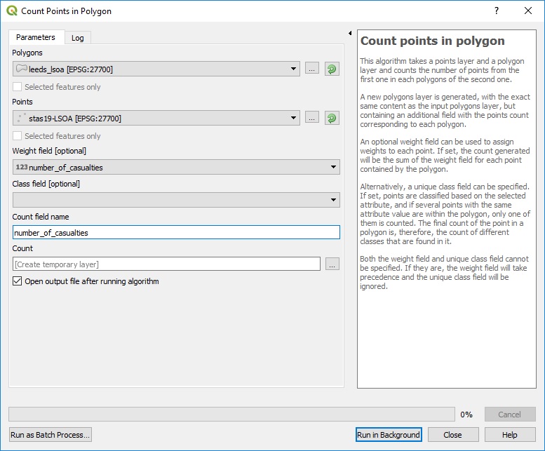 Points in Polygons Tool