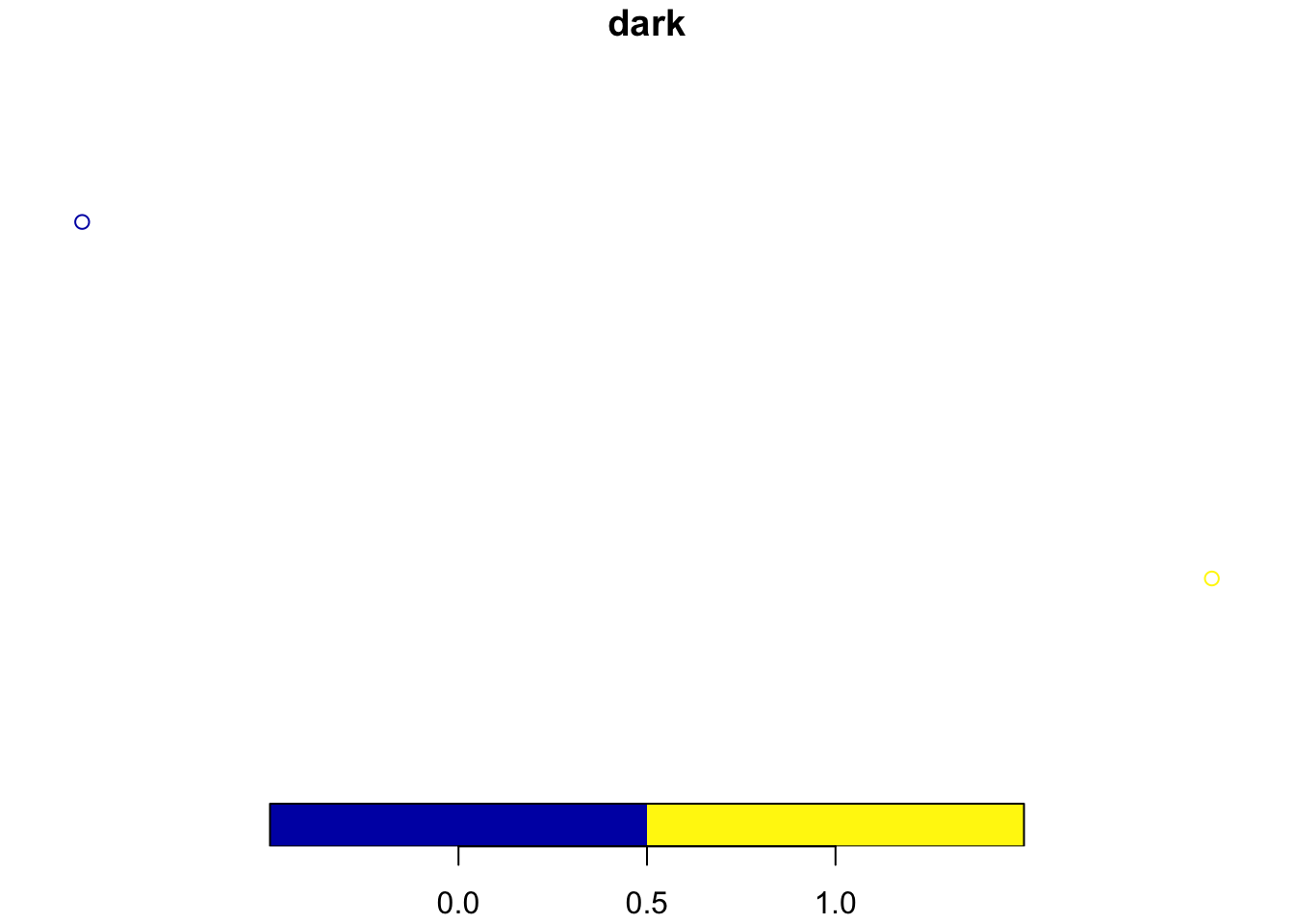 The `crashes_sf` dataset shown in map form with the function `plot()`.